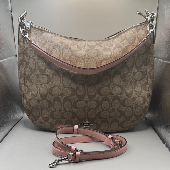 Coach Handbags - Coach Elle Hobo/Crossbody Signature Khaki Blossom